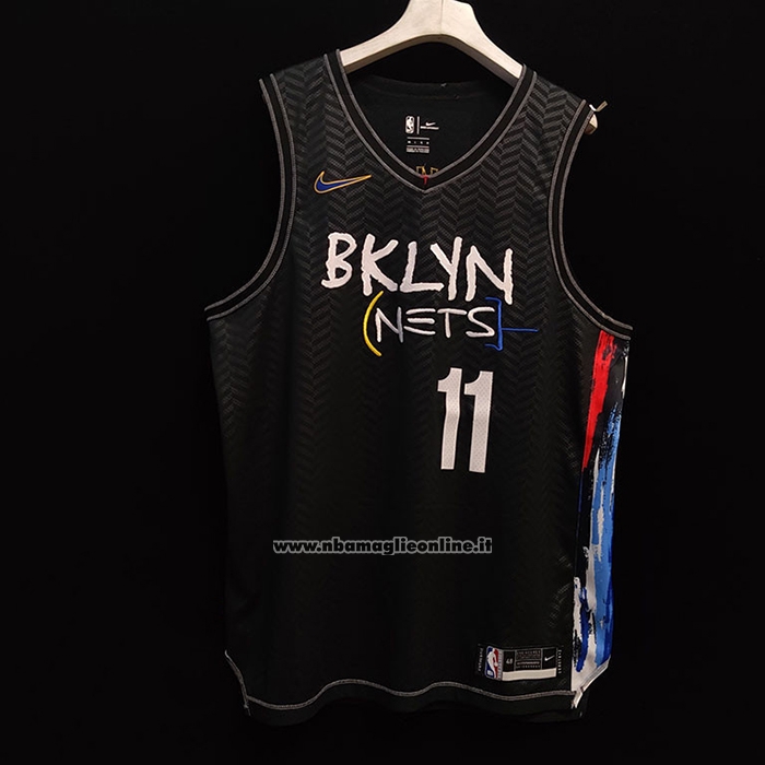 Maglia Brooklyn Nets Kyrie Irving #11 Citta 2020-21 Autentico Nero